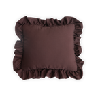 Self Finishing Needlepoint Ruffle Pillow - Brown