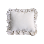 Self Finishing Needlepoint Ruffle Pillow  - Ivory Stripe
