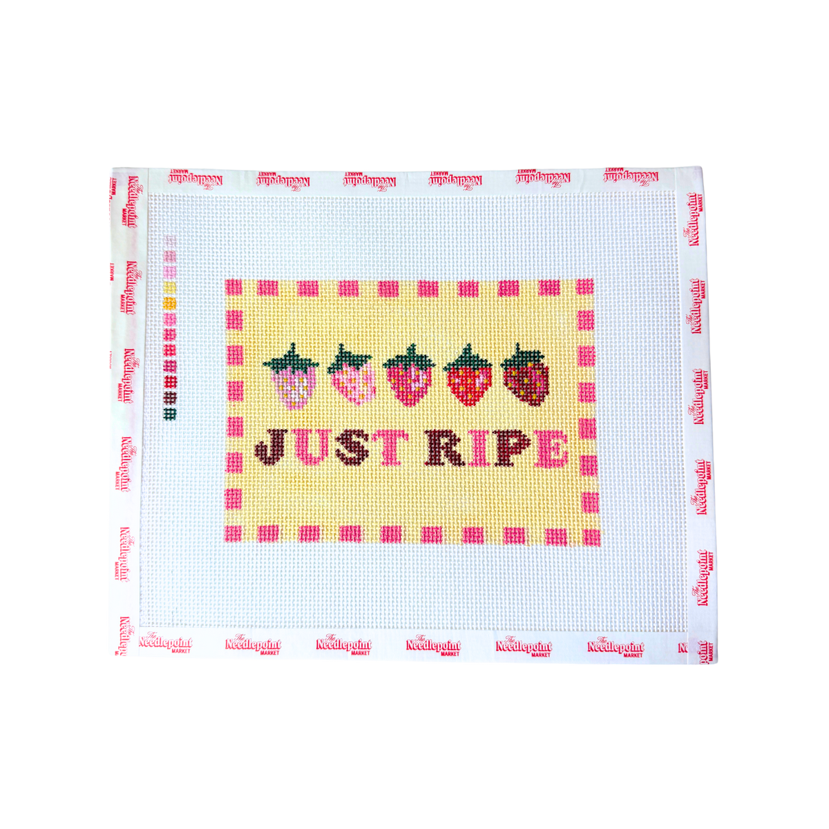 Just Ripe Strawberries - Needlepoint Canvas (5x7")