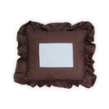 Self Finishing Needlepoint Ruffle Pillow - Brown