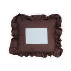Self Finishing Needlepoint Ruffle Pillow - Brown